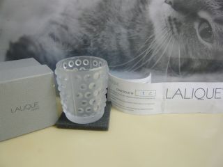 Lalique Mossi Votive Clear Crystal Candle Holder