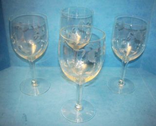 4 Princess House Heritage Crystal 418 Wine Goblets//stems 6 - 5/8 "