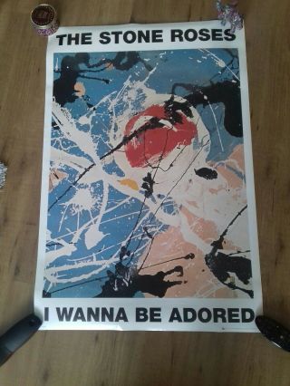 The Stone Roses I Wanna Be Adored Gb Eye Poster Ian Brown John Squire Madchester