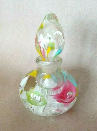 Joe St.  Clair Perfume Bottle Paperweight Floral / Bubble