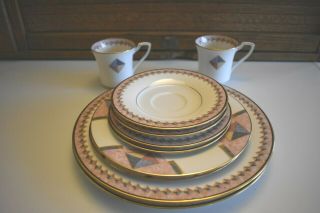 10 pc.  Noritake Momentum Service for 2,  Dinner,  Salad,  Bread Plate,  Cup / Saucer 2