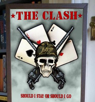 THE CLASH SHOULD I STAY OR SHOULD I GO PROMO LYRIC POSTER,  SEX PISTOLS,  DAMNED 2