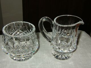 Gorgeous Waterford Cut Crystal Footed Lismore,  Cream Pitcher & Sugar Bowl,