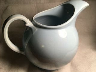 Vintage Luray Pastels By T.  S.  & T Light Blue 76oz Pitcher,  Ice Lip,  Footed