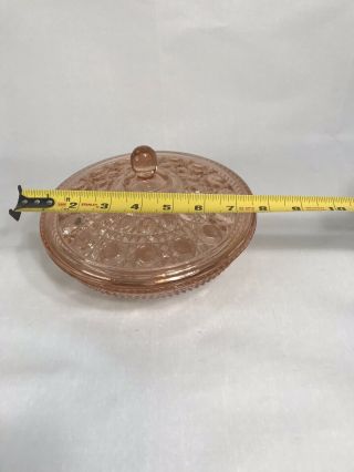 Vintage Pink Depression INDIANA GLASS CANDY DISH WITH LID Windsor Pattern 4