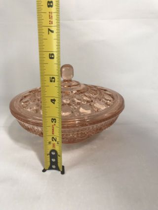 Vintage Pink Depression INDIANA GLASS CANDY DISH WITH LID Windsor Pattern 5