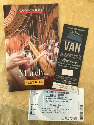 Van Morrison Tribute Concert Program & Tickets Carnegie Hall 2019 Patti Smith
