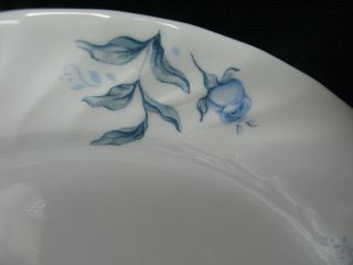 4 Corelle BLUE VELVET Dinner Plates Rose Swirl Edge 3