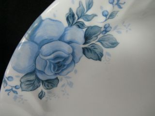 4 Corelle BLUE VELVET Dinner Plates Rose Swirl Edge 4