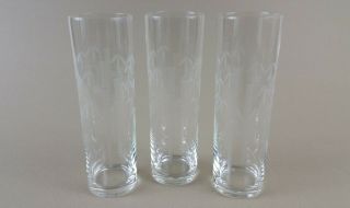 Noritake Sasaki Bamboo Etched Collins Zombie Glasses 7 " Tall Set Of 3