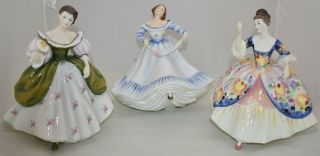 Royal Doulton Pottery Deborah,  Juliet And Christine Porcelain Figurines