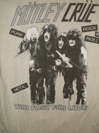 Motley Crue Too Fast For Love T - Shirt Xxl 30th Anniv Metal 80s Band Rock Dirt