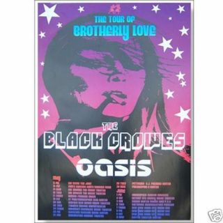 Black Crowes Oasis Brotherly Love Tour 2001 Poster Official Nos