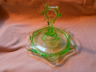 Depression Glass Candy Dish 9 (green)