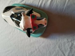Cow Wearing Sunglasses Butter Dish Made By Vandor 1987 In Japan