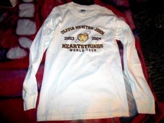 Olivia Newton John 2003 - 2004 Heartstrings World Tour T - Shirt Small Long Sleeve