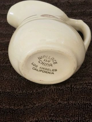 Vintage Wallace China Restaurant Ware Creamer BPOE Logo Elks 11 - V 3 1/2 