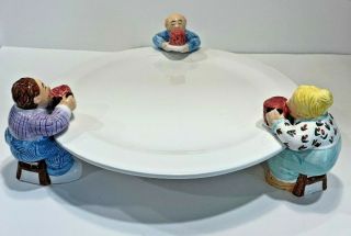 Vintage Lotus Adorable Cake Plate On Pedestal " Chubbies "