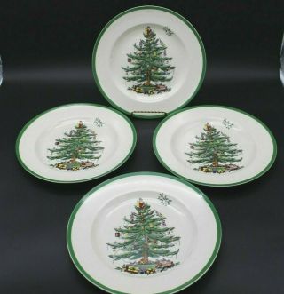 Spode Christmas Tree Dinner Plates (set Of 4) - S3324 - A12 - 10.  5 Diameter