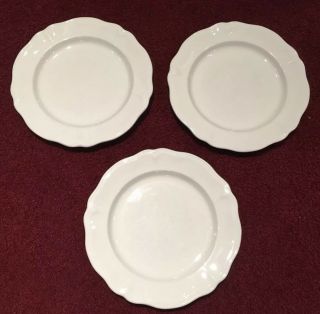 Sears Harmony House Federalist Ironstone White Dinner Plates - Set Of 3