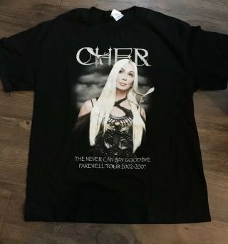Cher Farewell Tour 2002 - 200? Concert T - Shirt 2 Sided Living Proof Size Large
