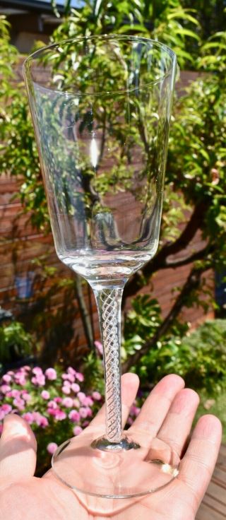 Elegant Set of 6 Vintage AIR TWIST Stem Crystal Wine Glasses 200ml/19.  7cm 4