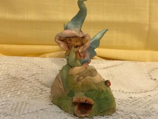 Handmade Woodland Fsiry Clay Sculpture Signed By Artist Wise