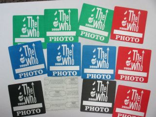 12 The Who Backstage Pass Satin Stickers 2006 Tour Authentic