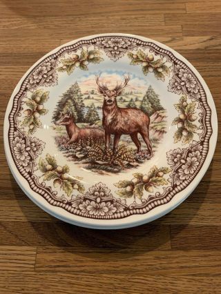 Set Of 3 Royal Stafford Woodland Buck Stag Deer Salad Plates