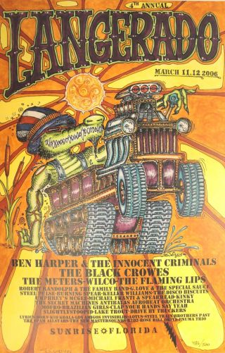 The Black Crowes Poster W/ The Flaming Lips & Wilco 2006 Concert (langerado)