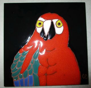 Catalina Picture Tile Scarlet Macaw Parrot 6 " Single Tile Below Price