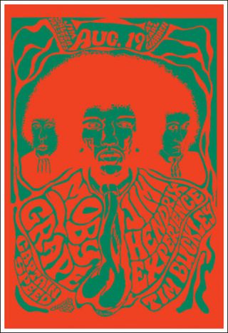 Jimi Hendrix 1967 Santa Barbara Concert Poster