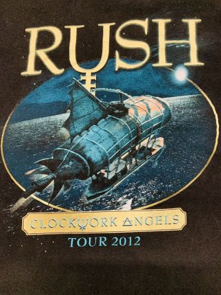 Rush Clockwork Angels Tour T - Shirt Size Xl 2012 Concert Band Classic Rock N Roll