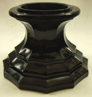 Black Art Deco Era Glass Bowl Or Vase Plinth / Stand / Base - Poss By Sts Abel