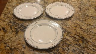 Set Of 3 Town & Country Fine China By Gorham,  Ariana Salad Plates 8 1/2 " Euc