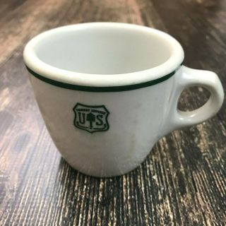 VTG U.  S.  Forest Service Coffee Cup Saucer 40s Tempco Sterling Restaurant Ware 1 3