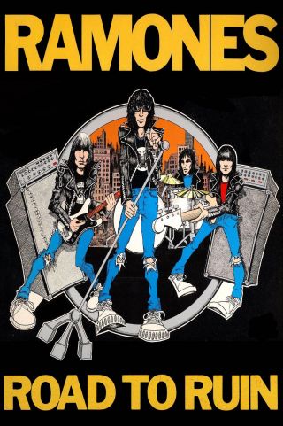Ramones " Road To Ruin " Poster Retro Punk Rock 24x36 Art