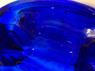LG Wright Cobalt Blue Glass Hen on Nest Split Tail 6