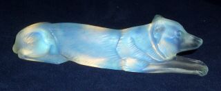Rare Danielo Opalescent Glass Dog/wolf Knife Rest - France - C.  1925