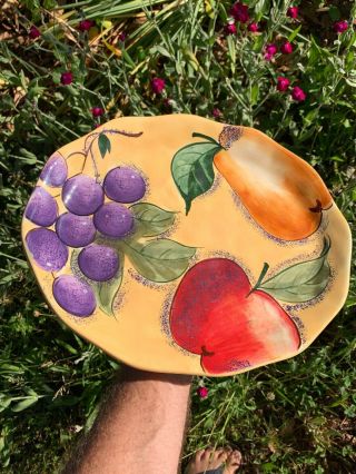 Vintage Home Trends Verdona Apple Grapes Pear Serving Tray Platter Rare ❤️sj17j