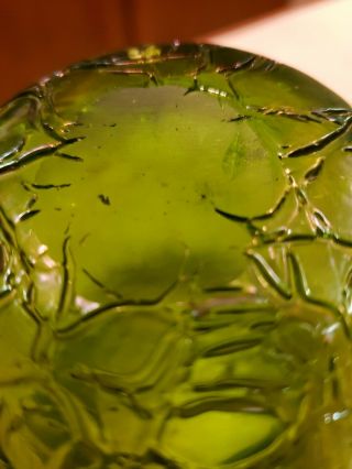 Loetz iridescent Green Art Glass Vase with Textured Surface 4