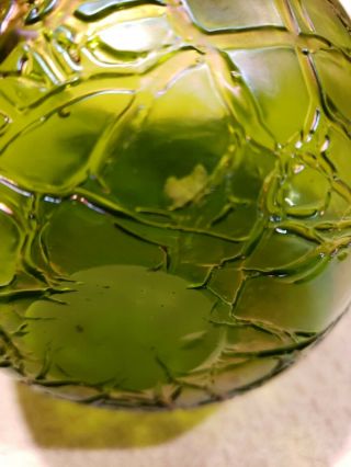 Loetz iridescent Green Art Glass Vase with Textured Surface 5