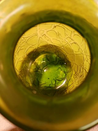 Loetz iridescent Green Art Glass Vase with Textured Surface 7