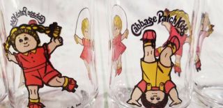 6 VINTAGE 1983 CABBAGE PATCH KIDS CPK JUICE GLASSES CHILDS CUP KIDS DRINKING 5