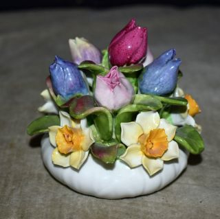 Large Aynsley Bone China Porcelain Floral Bouquet – Various Flowers