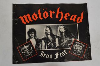 Motorhead Iron Fist 1982 Album Promo Poster