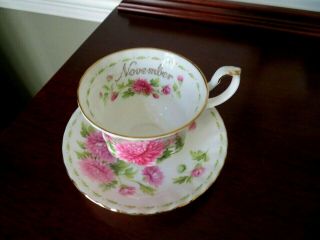 Royal Albert Flower Of The Month November Chrysanthemum Cup And Saucer Set