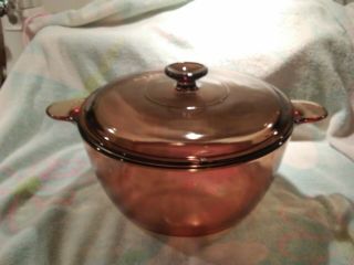 Corning Visions Ware Amber 4.  5 L Stock Pot / Dutch Oven W/lid Large