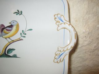 SPODE QUEEN ' S BIRD SQUARE HANDLED CAKE PLATE Y4973 BLUE GRAY BODY 3