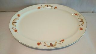 Vintage Hall Superior Jewel Tea Platter Autumn Leaf 13 1/4 " Long Serving Dish